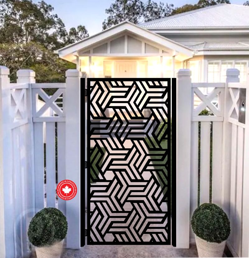 Geometric Laser-Cut Steel Entry Gate-Decorative Privacy Gate for Modern Homes - Image 5