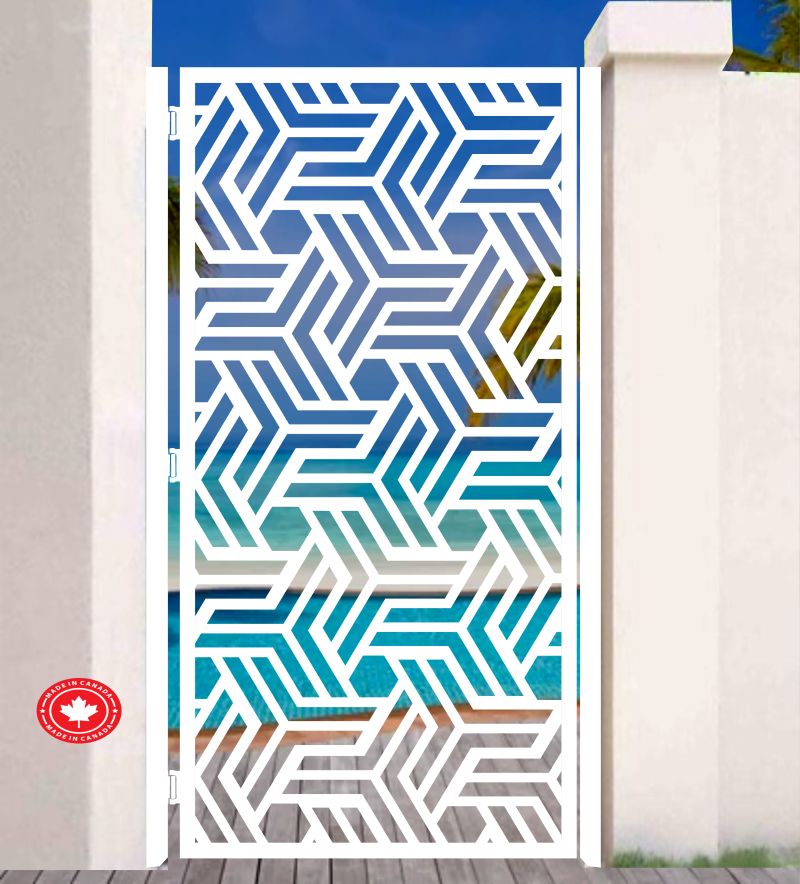 Geometric Laser-Cut Steel Entry Gate-Decorative Privacy Gate for Modern Homes - Image 7