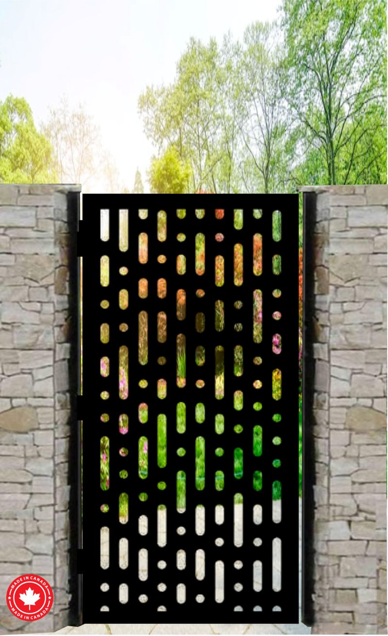 Organic Flow Laser-Cut Steel Driveway Gate-Contemporary Custom Entry Gate | Made in Canada
