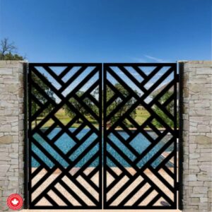 Geometric Weave Steel Entry Gate-Diamond Focus Variant